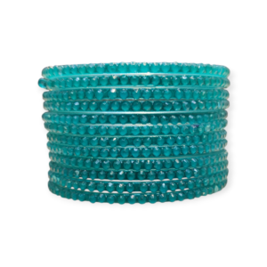 Jelly Stone Stud Fancy Glass Bangles, Pack of 12 Pieces, Radium Color