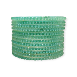 Jelly Stone Stud Fancy Glass Bangles, Pack of 12 Pieces, Santro Color