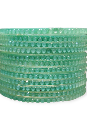 Jelly Stone Stud Fancy Glass Bangles, Pack of 12 Pieces, Santro Color