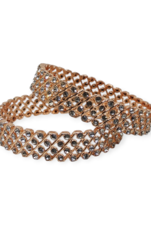 Mazak Metal Bangle/Kangan, Pack of 1 Pair  (2 Pieces), Rose Gold Tone